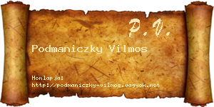 Podmaniczky Vilmos névjegykártya
